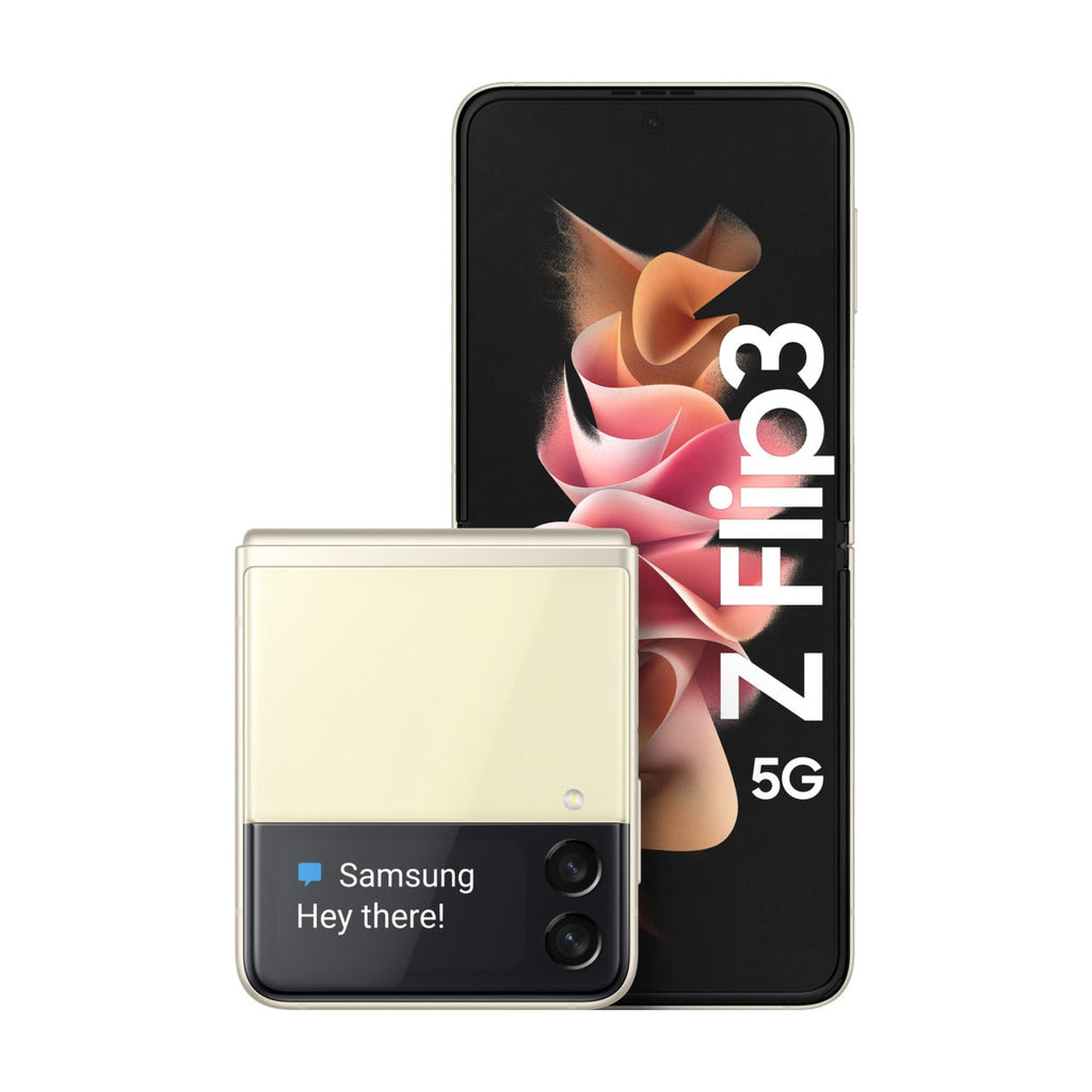 Samsung Galaxy Z Flip3 5G (8G RAM) - Samsung Galaxy Z Flip3 5G - Cream - Handle It Store - Käytetyt iPhonet edullisesti verkkokaupasta