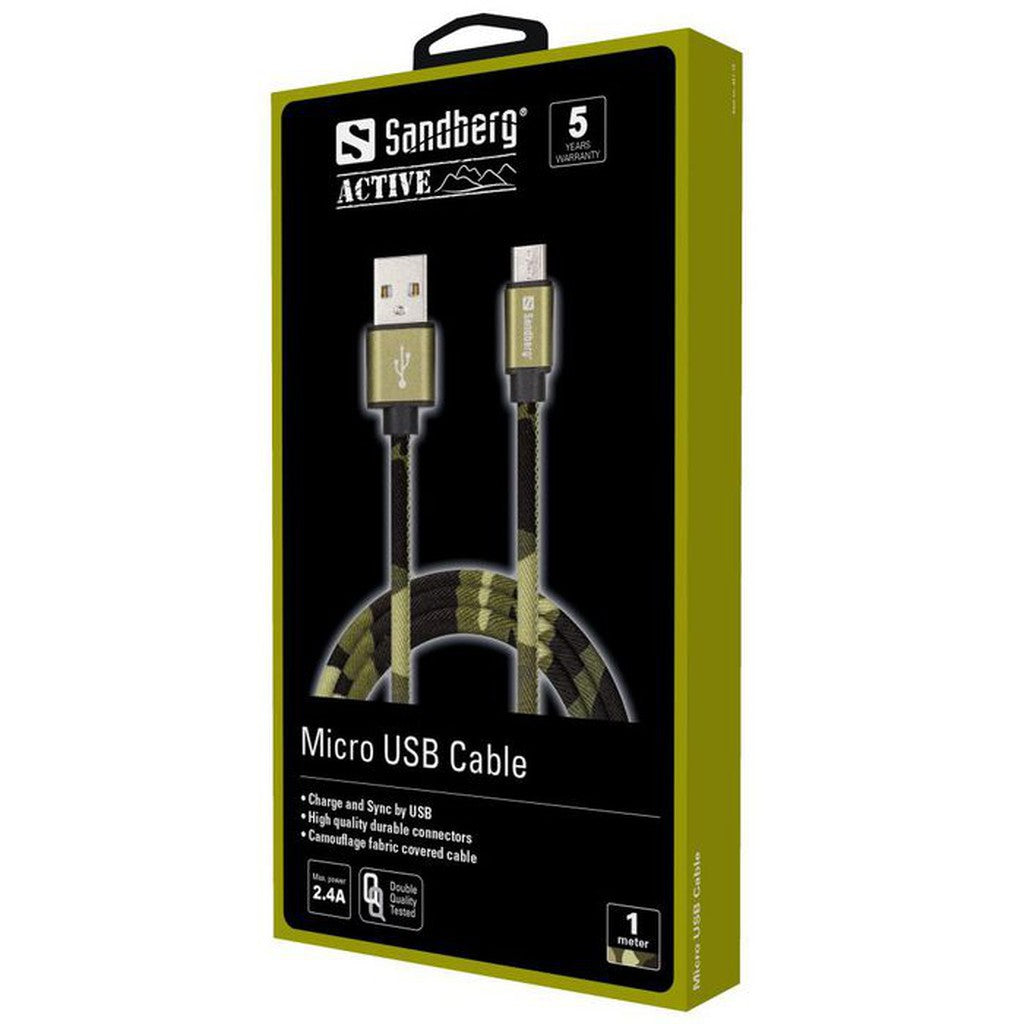 Sandberg Survivor USB-A - Micro-USB 1,0m -kaapeli - Lisätarvikkeet - - Handle It Store - Käytetyt iPhonet edullisesti verkkokaupasta