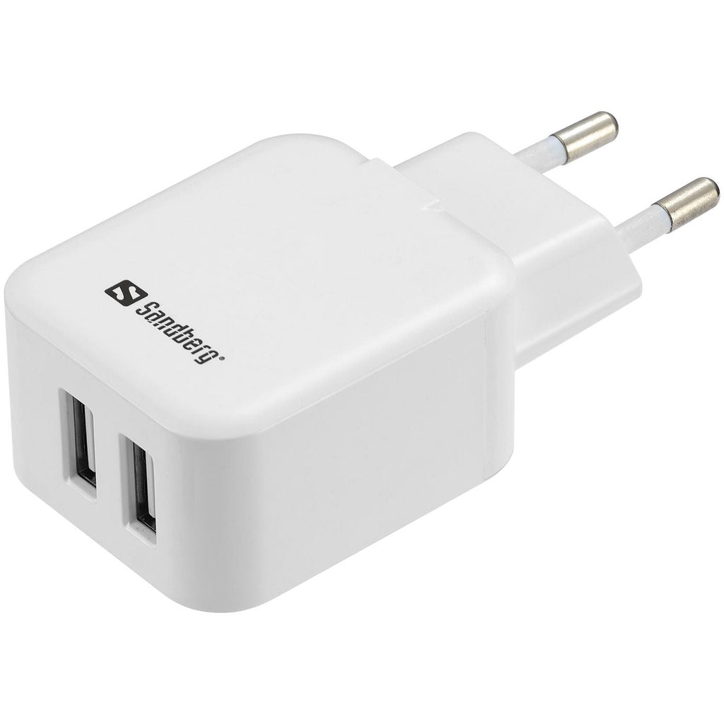 Sandberg AC Charger Dual USB 2.4 1A EU Seinälaturi - Lisätarvikkeet - - Handle It Store - Käytetyt iPhonet edullisesti verkkokaupasta