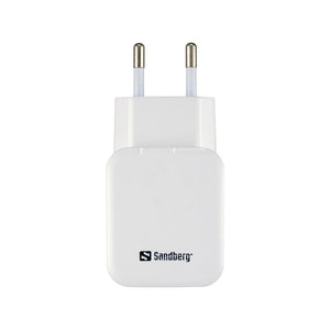 Sandberg AC Charger Dual USB 2.4 1A EU Seinälaturi - Lisätarvikkeet - - Handle It Store - Käytetyt iPhonet edullisesti verkkokaupasta